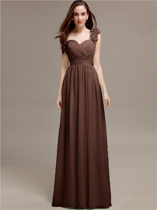 Sweetheart A-line Flower Appliques Bridesmaid Dresses