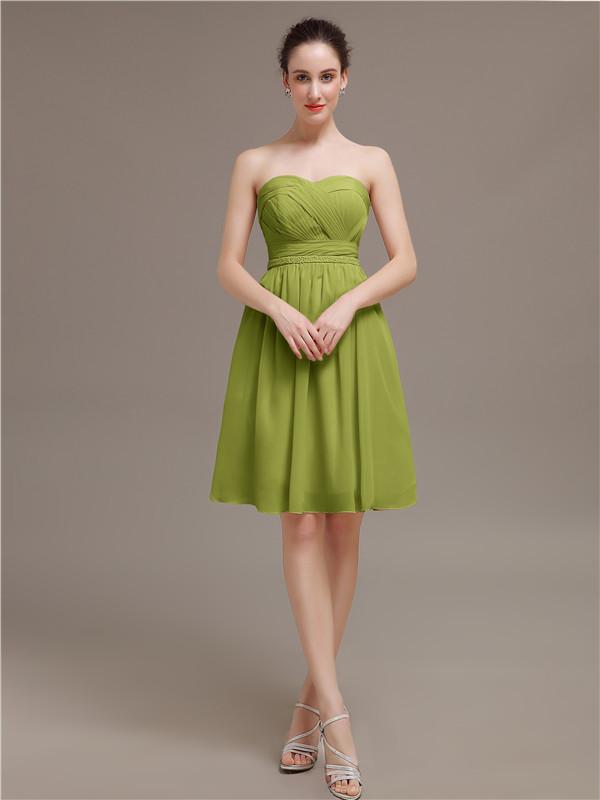 Sweetheart Chiffon Short Bridesmaid Dresses