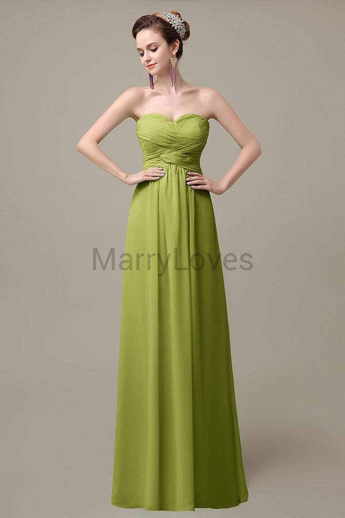 Sweetheart Sleeveless Chiffon Bridesmaid Dresses