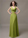 A-line Jewel Neck Floor-length Bridesmaid Dresses