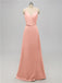 V Neck Satin Floor Length Bridesmaid Dresses