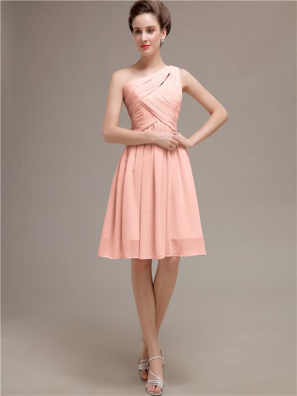 One Shoulder Short A-Line Bridesmaid Dresses