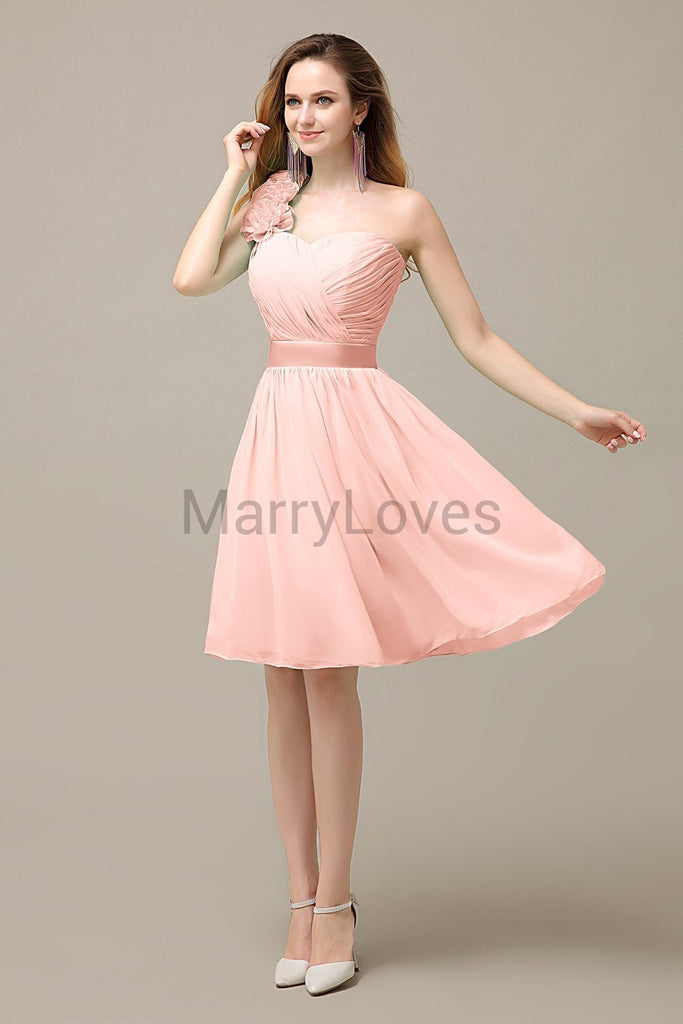 Charming One Shoulder Chiffon Bridesmaid Dresses