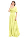 V-neck Short Sleeves Chiffon Bridesmaid Dresses