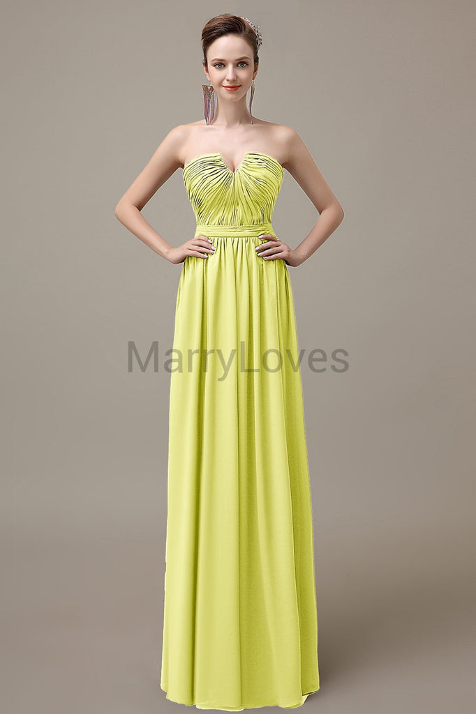 Sweetheart Chiffon Floor Length Bridesmaid Dresses