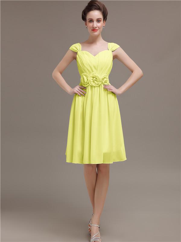 Straps Chiffon Short Bridesmaid Dresses