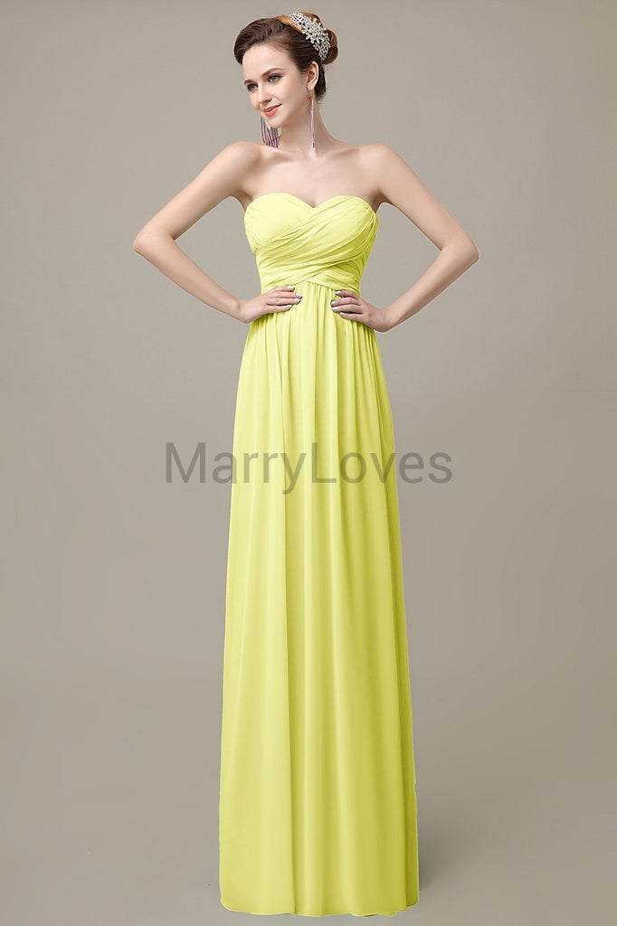 Sweetheart Pleats Chiffon Bridesmaid Dresses