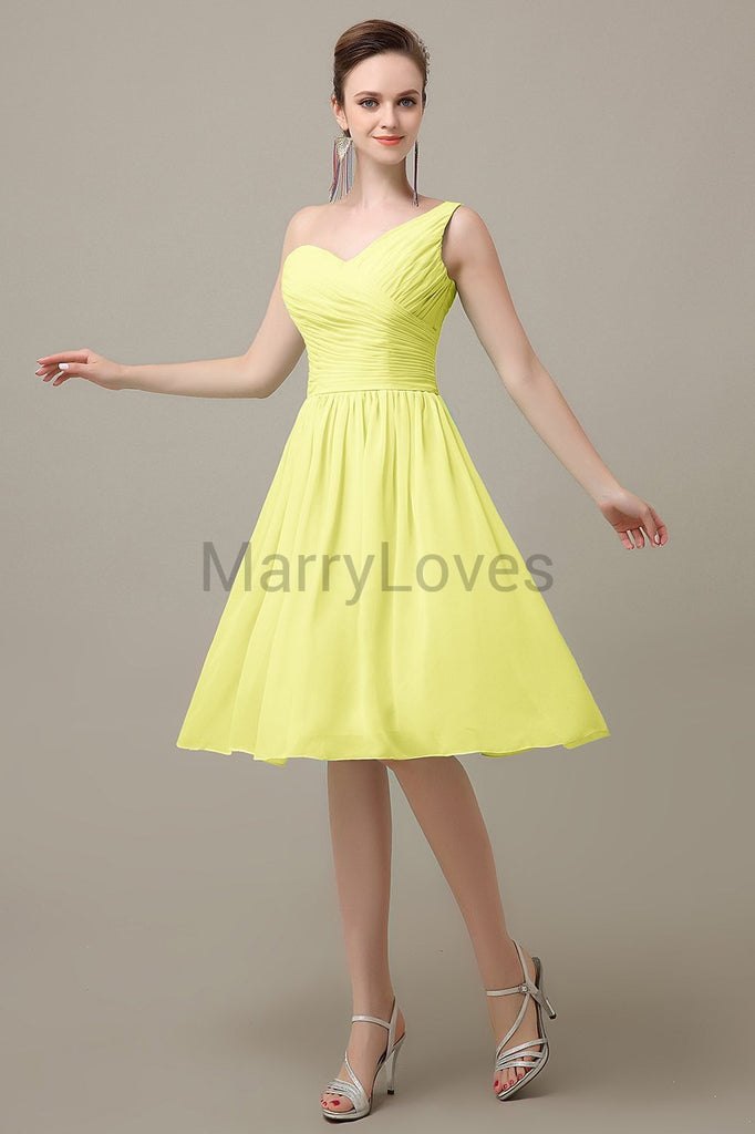 One Shoulder Chiffon Bridesmaid Dresses