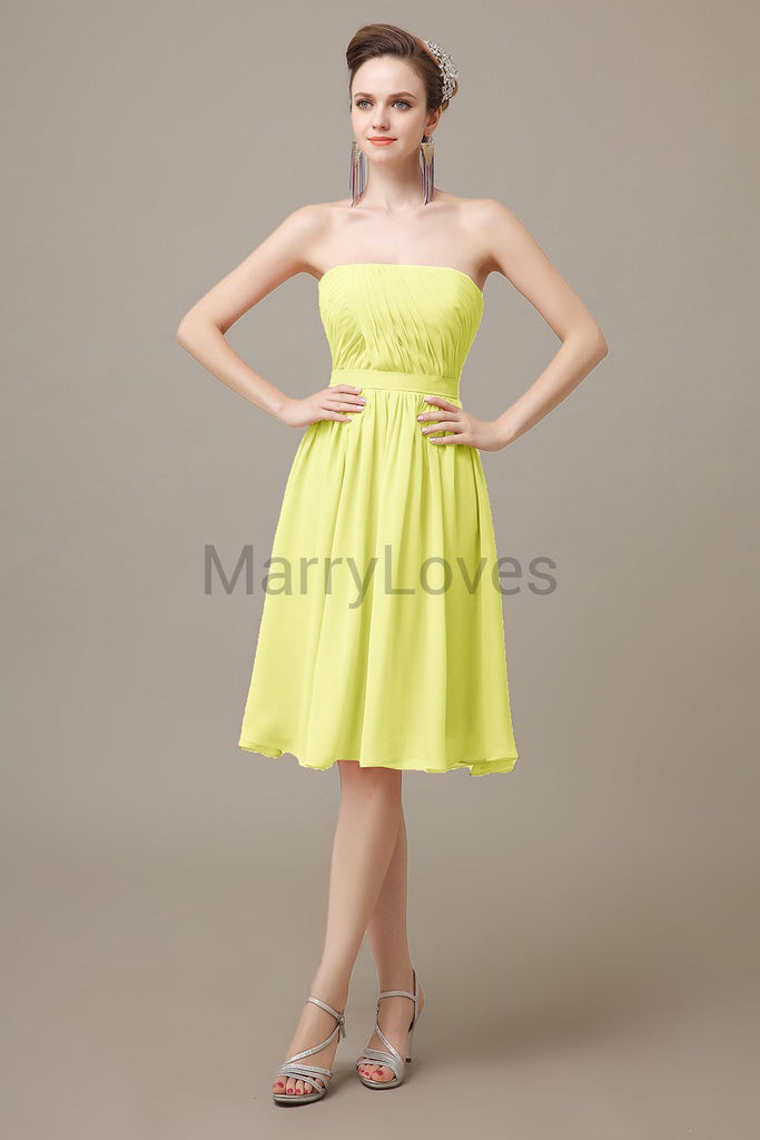 Strapless Short Summer Bridesmaid Dresses