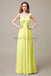 One Shoulder Chiffon Long Bridesmaid Dresses