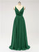 V Neck Chiffon Floor Length Bridesmaid Dresses