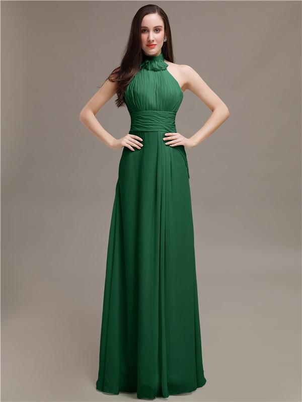 High Neck Chiffon Bridesmaid Dresses