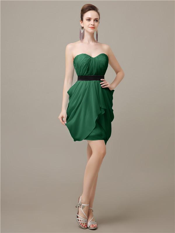 Sweetheart Chiffon Keen Length Bridesmaid Dresses