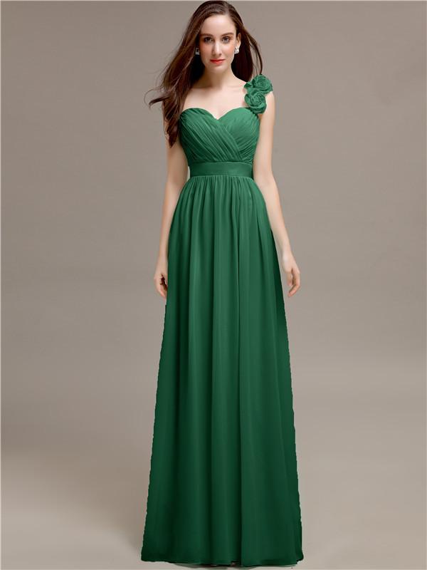 Sweetheart A-line Flower Appliques Bridesmaid Dresses