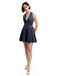 Halter V-neck Short Satin Bridesmaid Dresses