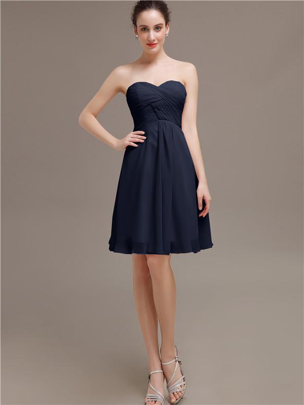 Sweetheart Pleats Chiffon Bridesmaid Dresses