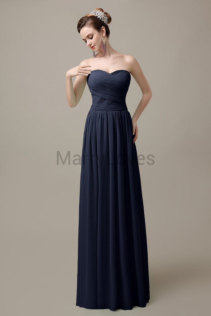 Sweetheart Pleats Chiffon Bridesmaid Dresses