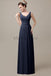 V-Neck Straps Pleats Bridesmaid Dresses