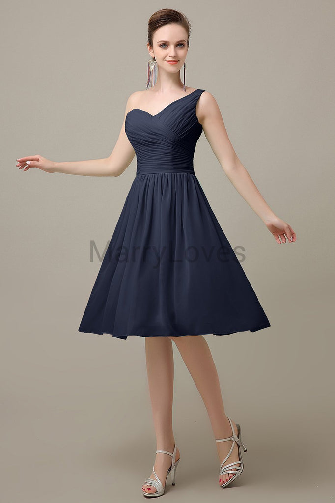 One Shoulder Chiffon Bridesmaid Dresses