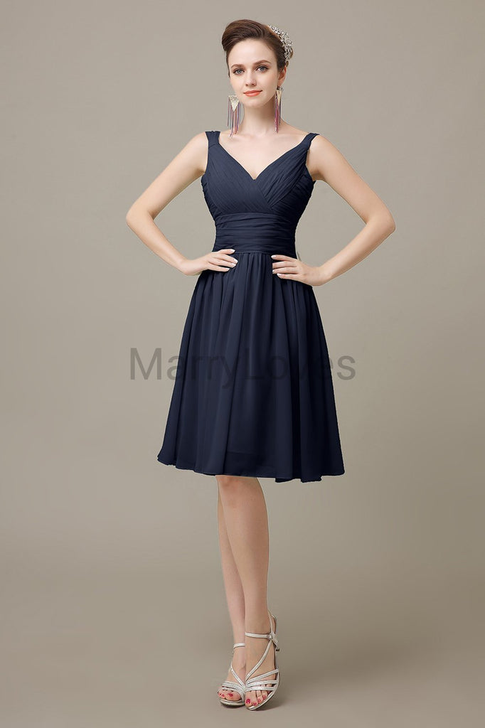 V-Neck Chiffon Bridesmaid Dresses