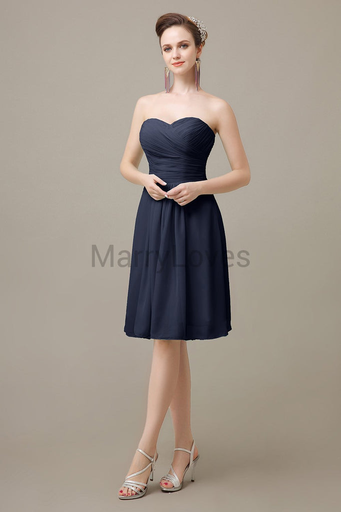 Sweetheart Chiffon Pleats Bridesmaid Dresses