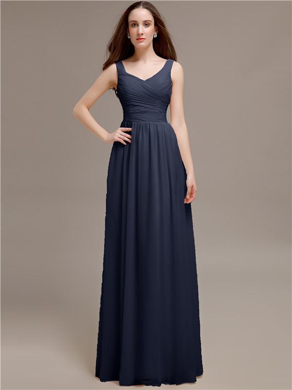 Scoop Neck Sleeveless Pleats Bridesmaid Dresses