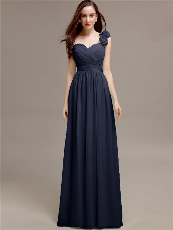 Sweetheart A-line Flower Appliques Bridesmaid Dresses