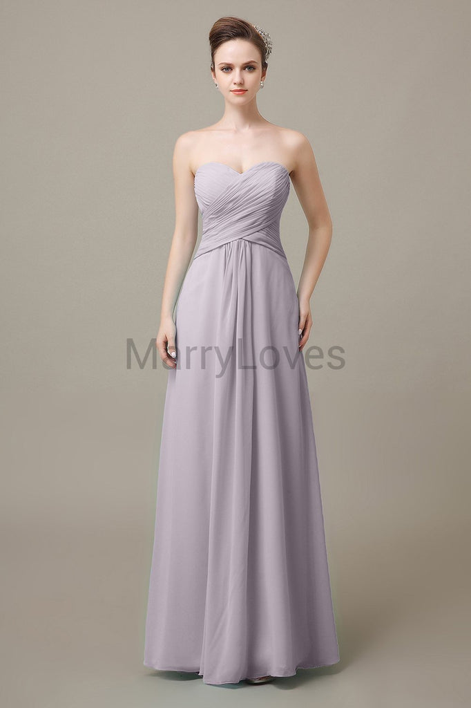 Sweetheart Chiffon Floor Length Bridesmaid Dresses