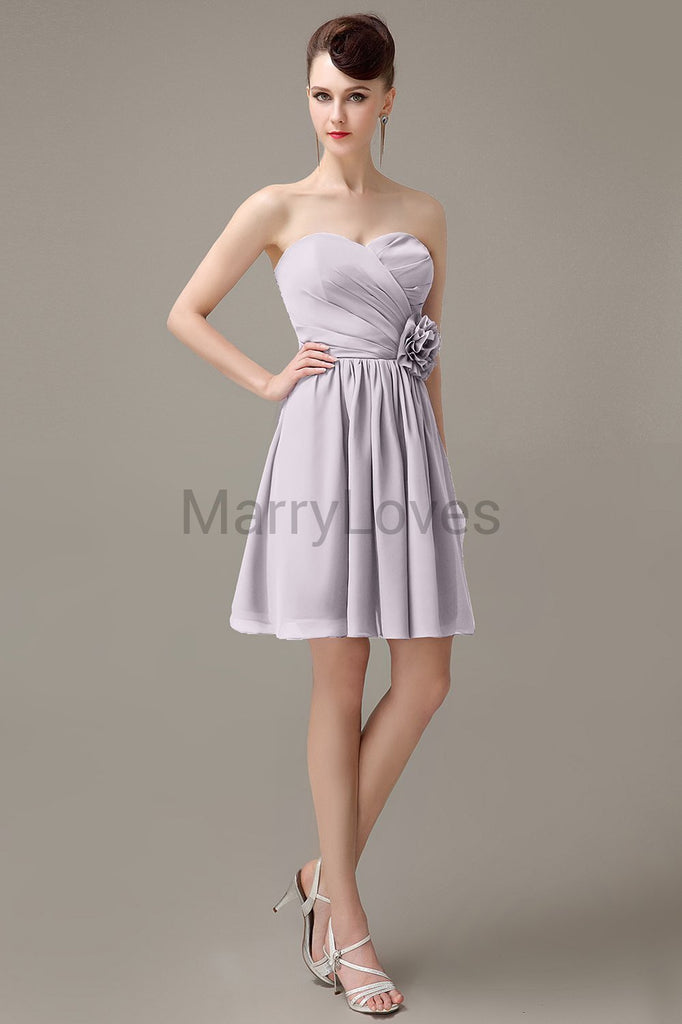 Sweetheart Chiffon Short Bridesmaid Dresses