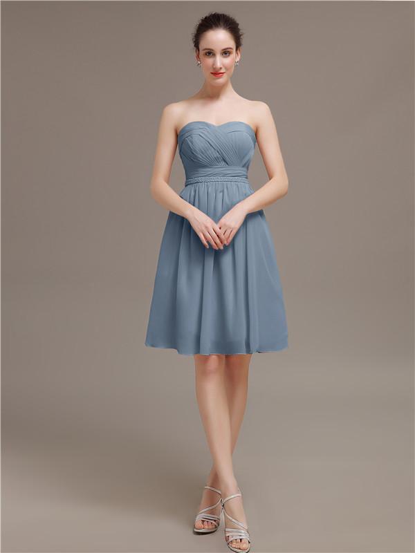 Sweetheart Chiffon Short Bridesmaid Dresses