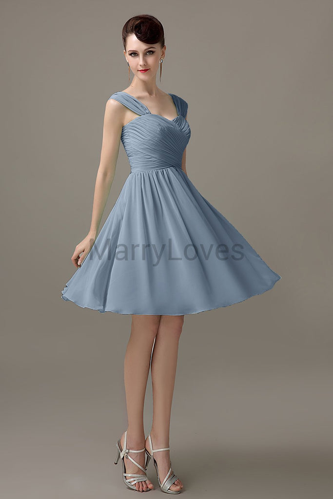 Straps Chiffon Short Bridesmaid dresses