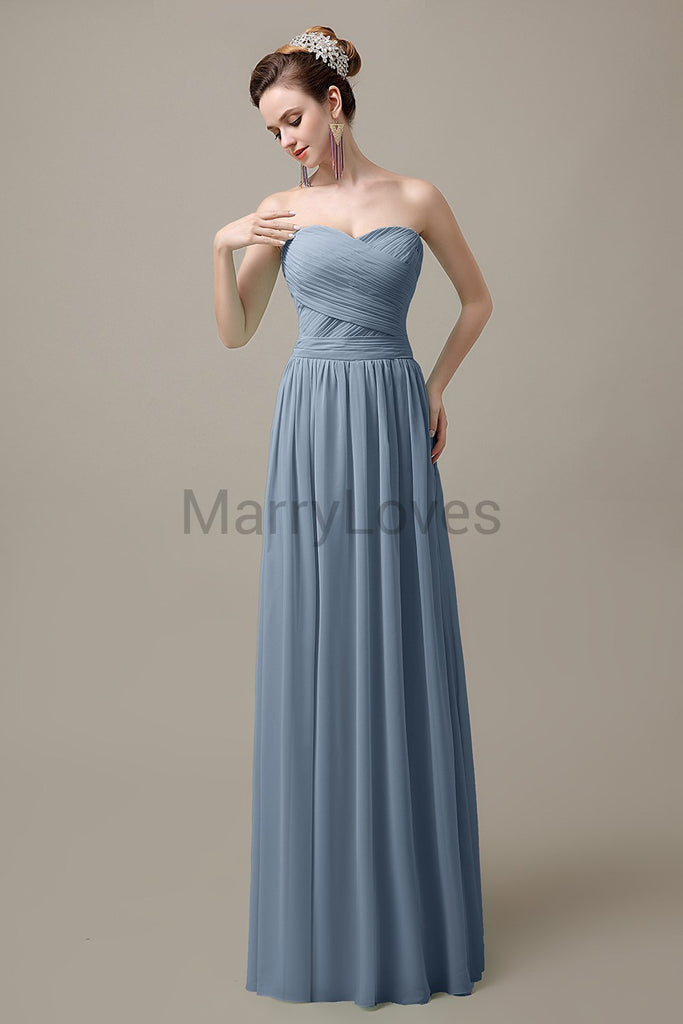 Sweetheart Pleats Chiffon Bridesmaid Dresses