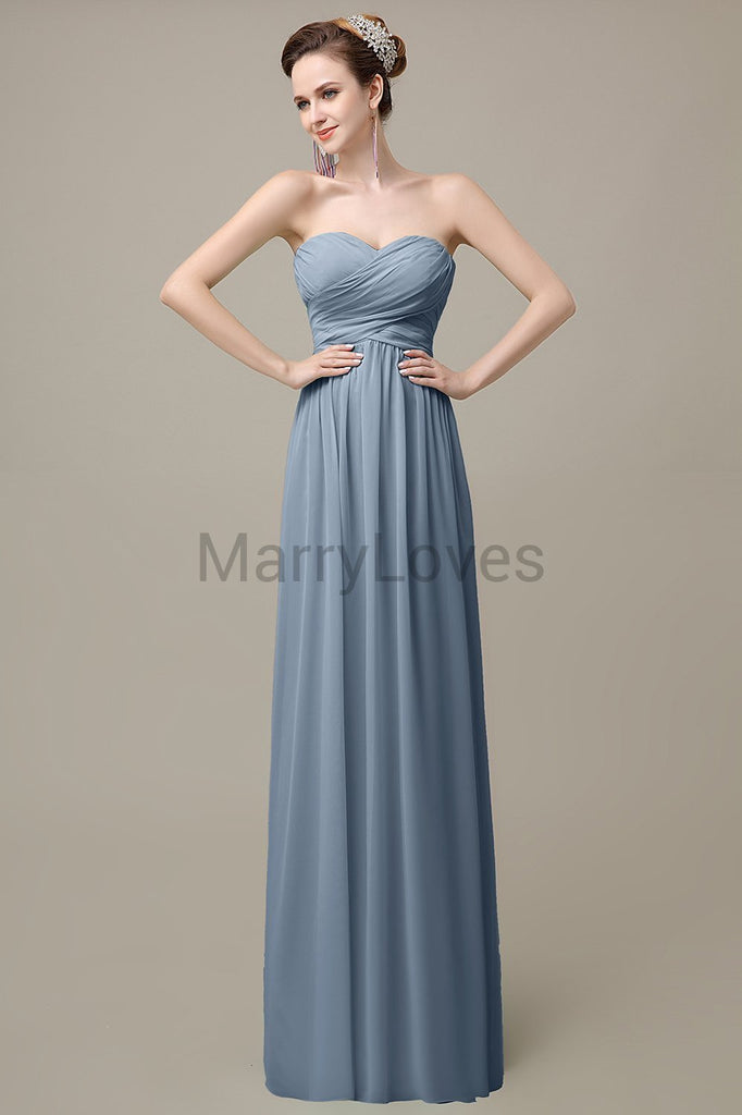 Sweetheart Pleats Chiffon Bridesmaid Dresses