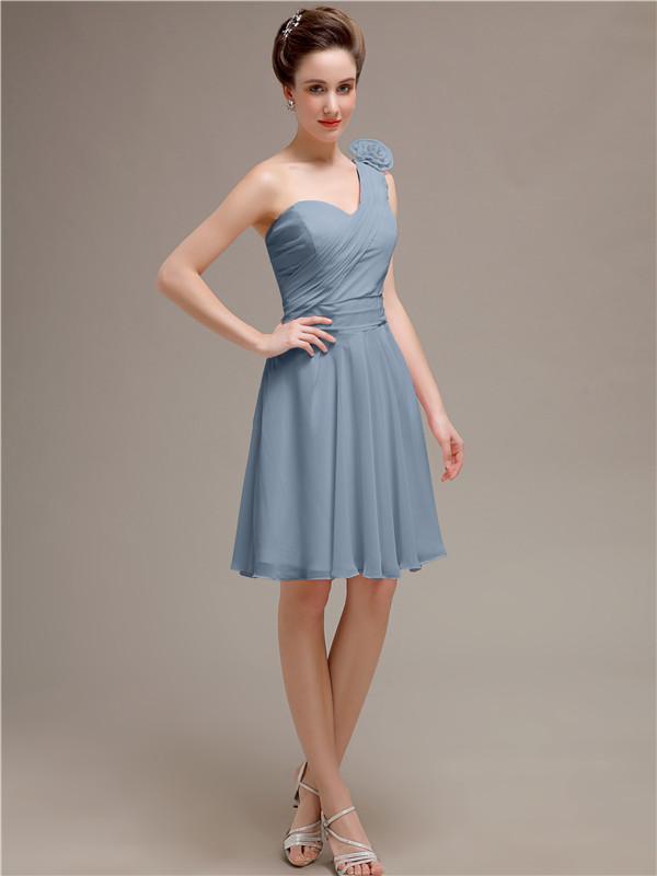 One Shoulder Short A-Line Bridesmaid Dresses