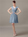 V-Neck Cap Sleeves Chiffon Bridesmaid Dresses