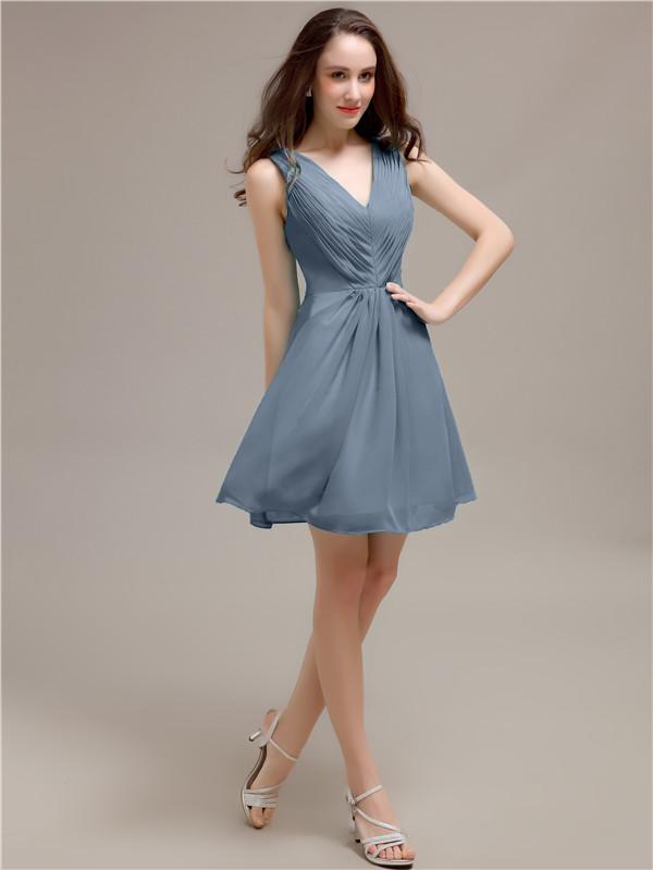 V-Neck Short A-Line Bridesmaid Dresses