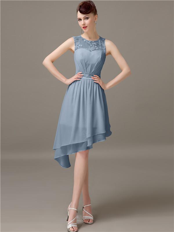 Illusion Short A-Line Bridesmaid Dresses