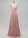 V Neck Satin Floor Length Bridesmaid Dresses