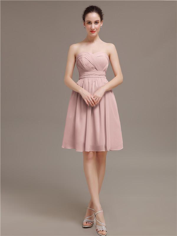 Sweetheart Chiffon Short Bridesmaid Dresses