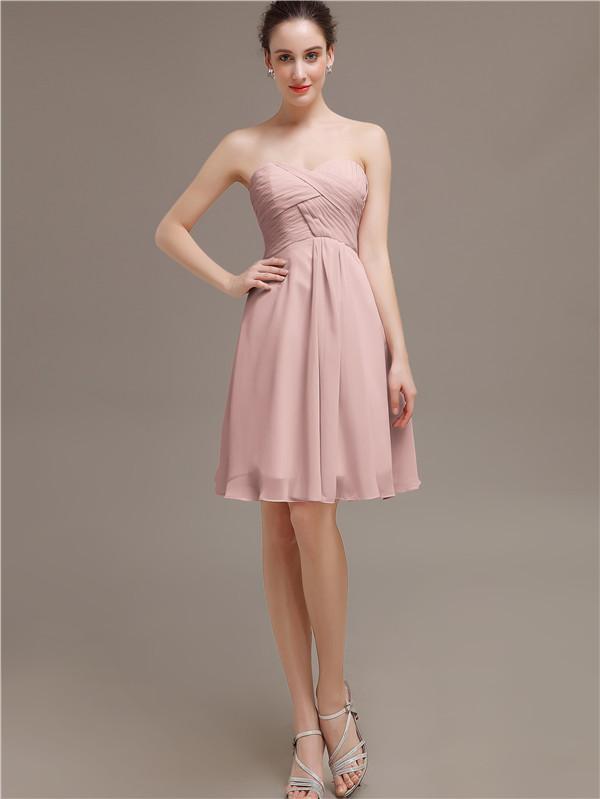 Sweetheart Pleats Chiffon Bridesmaid Dresses