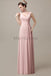 V-Neck Straps Pleats Bridesmaid Dresses