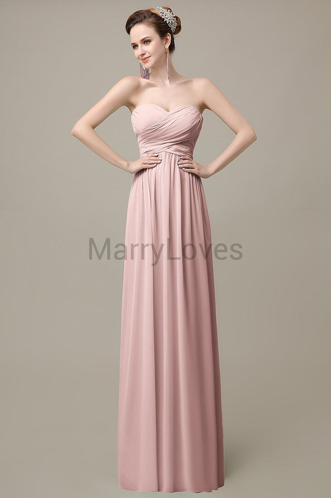 Sweetheart Pleats Chiffon Bridesmaid Dresses