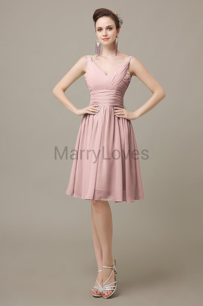 V-Neck Chiffon Bridesmaid Dresses