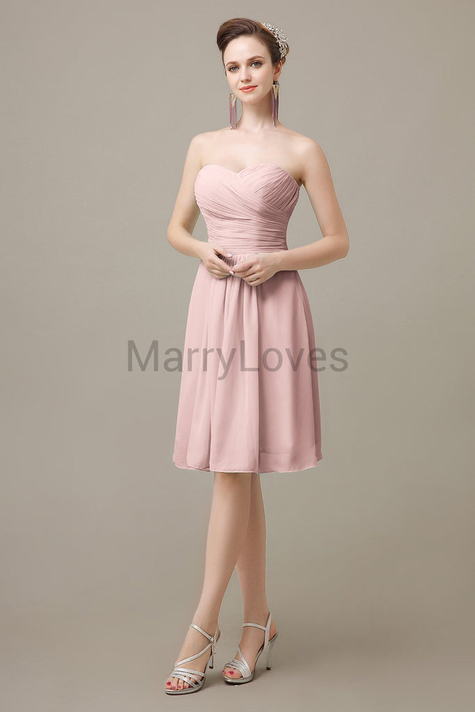 Sweetheart Chiffon Pleats Bridesmaid Dresses