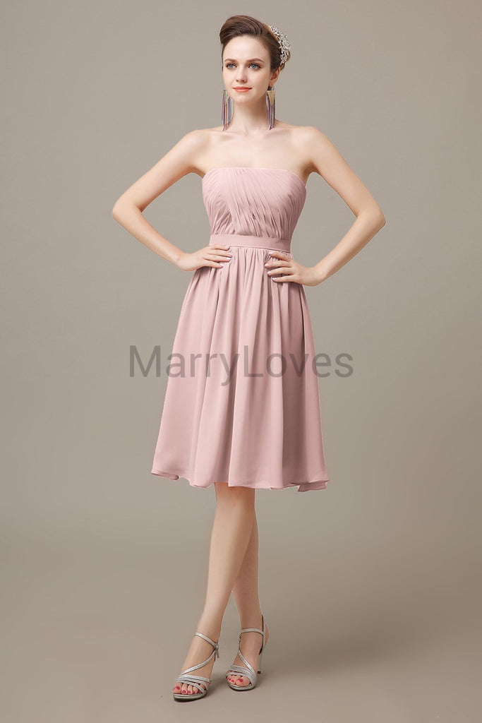 Strapless Short Summer Bridesmaid Dresses