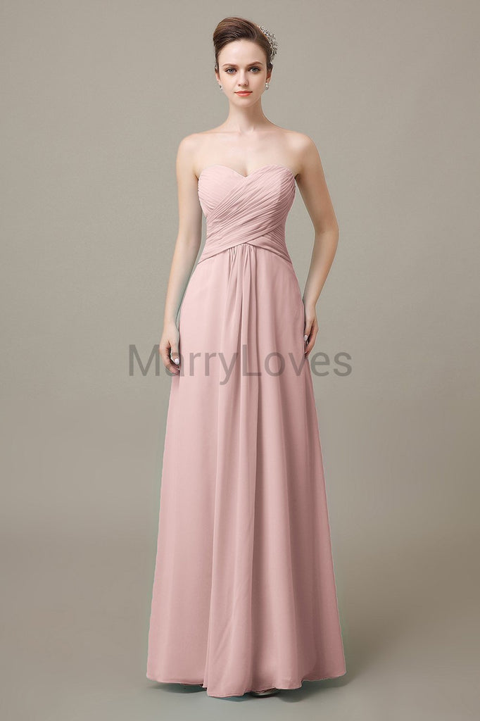 Sweetheart Chiffon Floor Length Bridesmaid Dresses