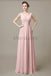 V-Neck Long Chiffon Bridesmaid Dresses