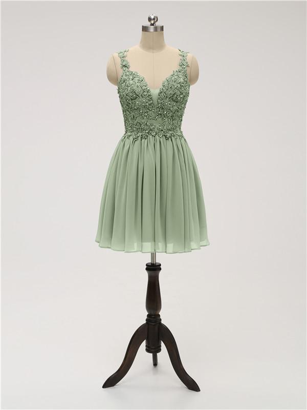 Strap Chiffon Short Bridesmaid Dresses