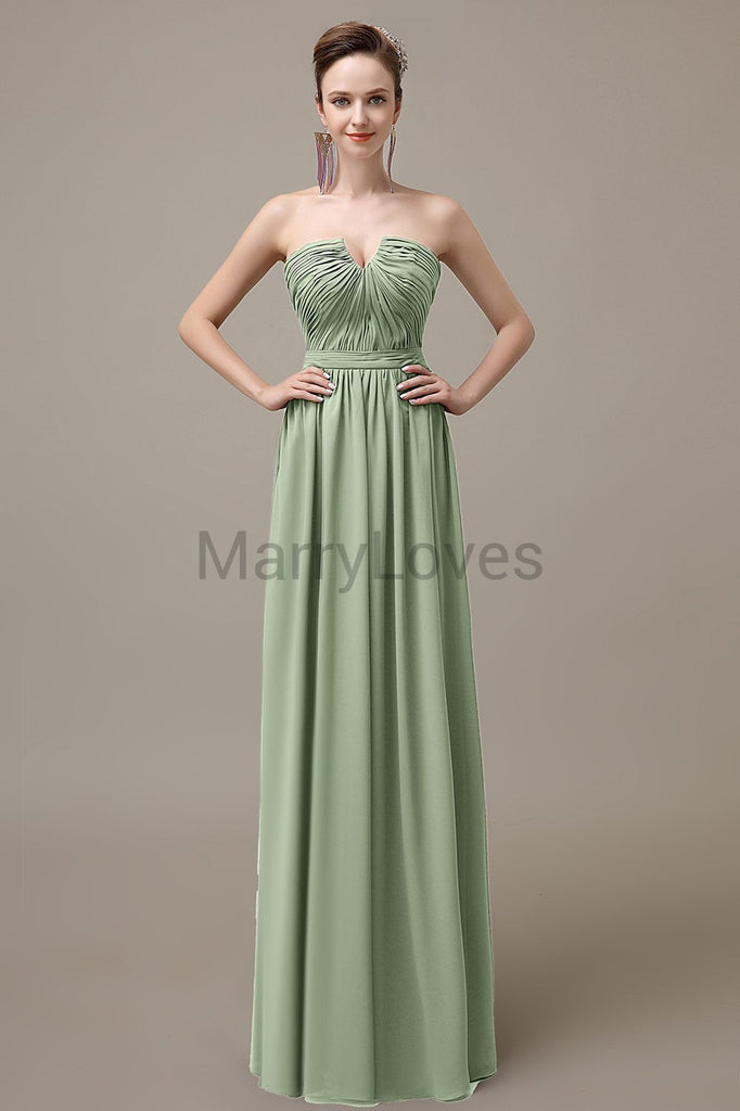 Sweetheart Chiffon Floor Length Bridesmaid Dresses