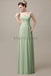 V-Neck Straps Pleats Bridesmaid Dresses